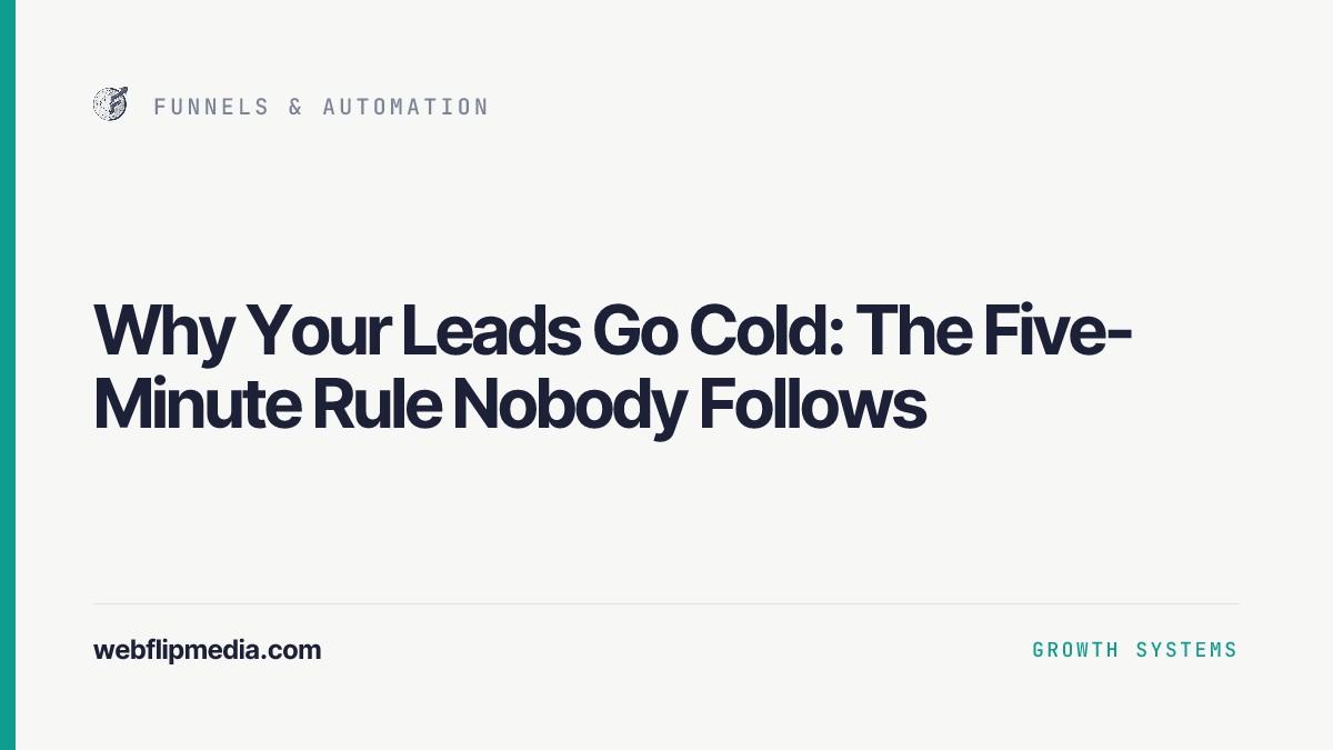 Why Your Leads Go Cold: The Five-Minute Rule Nobody Follows, Webflip Media