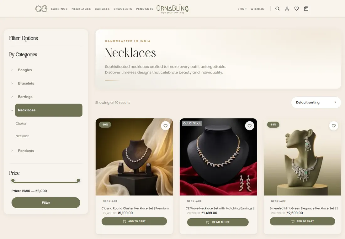 An Ornabling category page