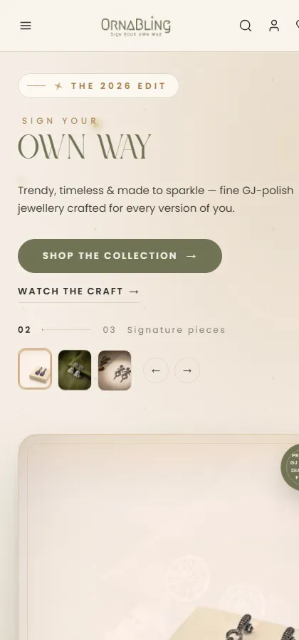 The same store rendered on a mobile screen